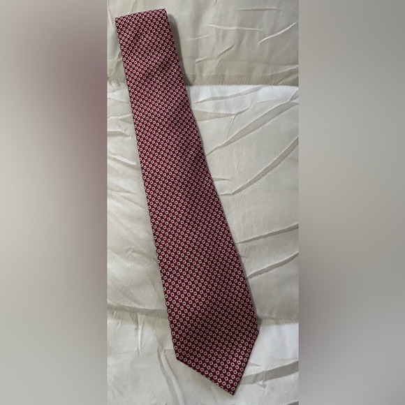 Lauren Ralph Lauren Red Geometric Silk Tie - Picture 1 of 4
